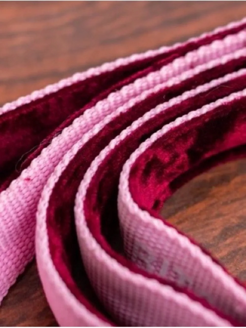 Pink Woven Leash & Collar set with White Text